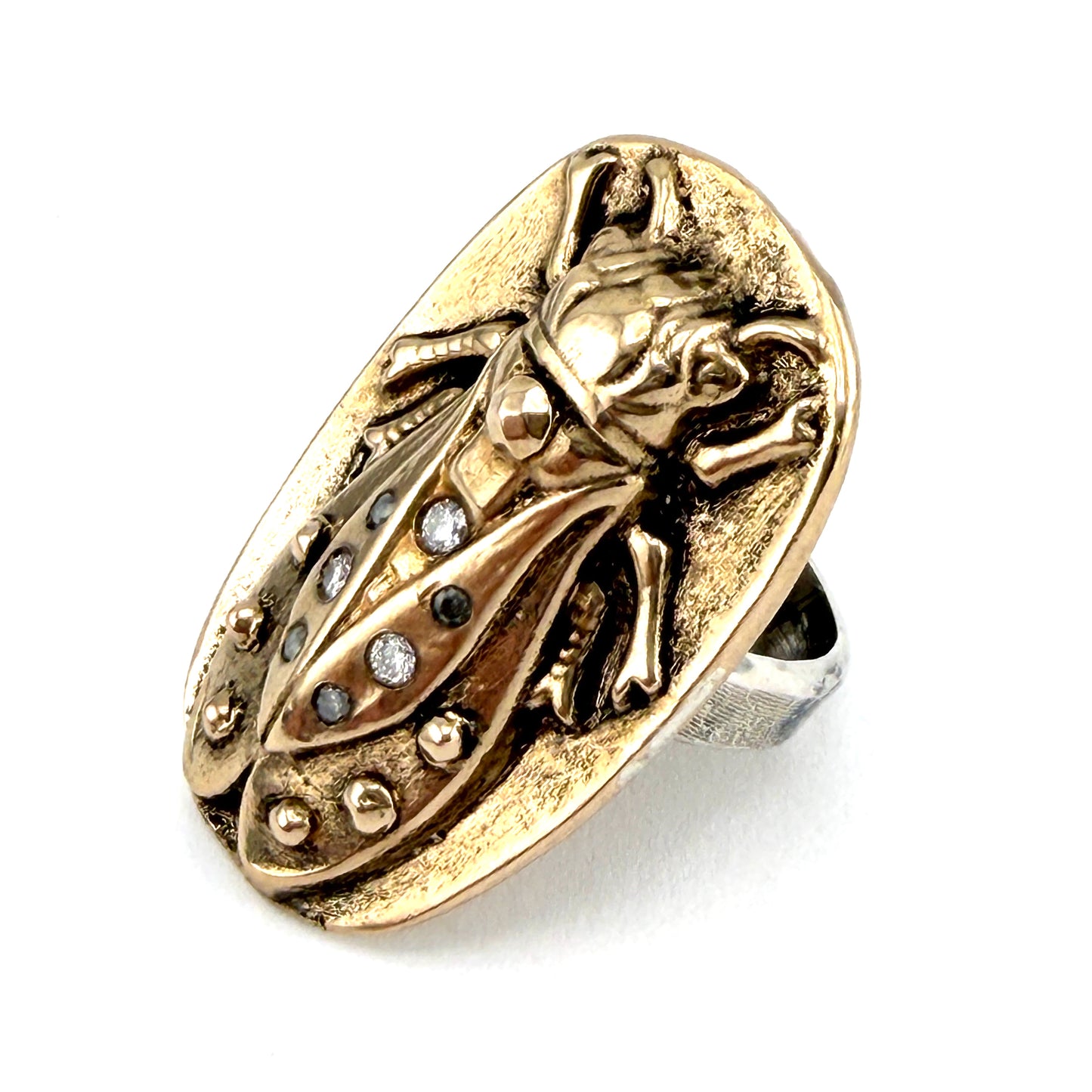 
                  
                    CICADA Luxe Ring - 7 White and Salt + Pepper Diamonds - Size 8 - SPARKLE VI
                  
                