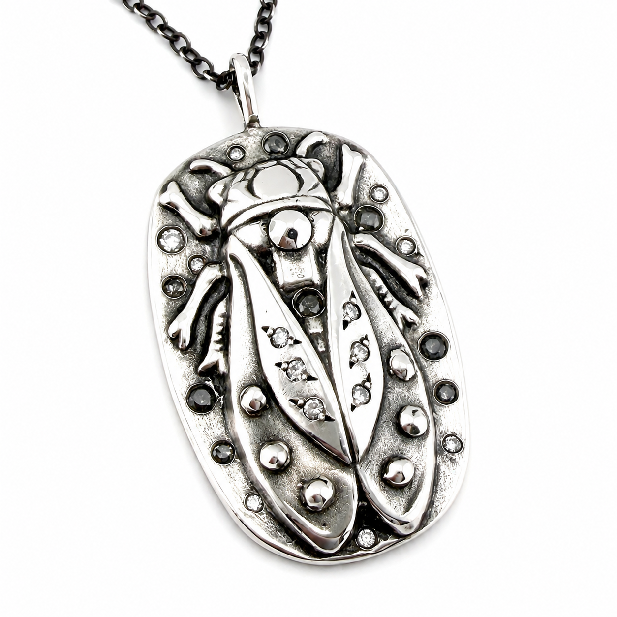 
                  
                    CICADA Luxe Necklace 22 Diamonds in Silver with Gemstone Charm Chain option
                  
                