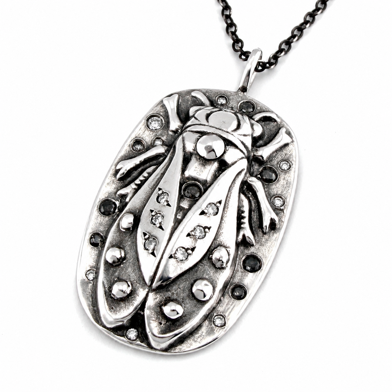 
                  
                    CICADA Luxe Necklace 22 Diamonds in Silver with Gemstone Charm Chain option
                  
                