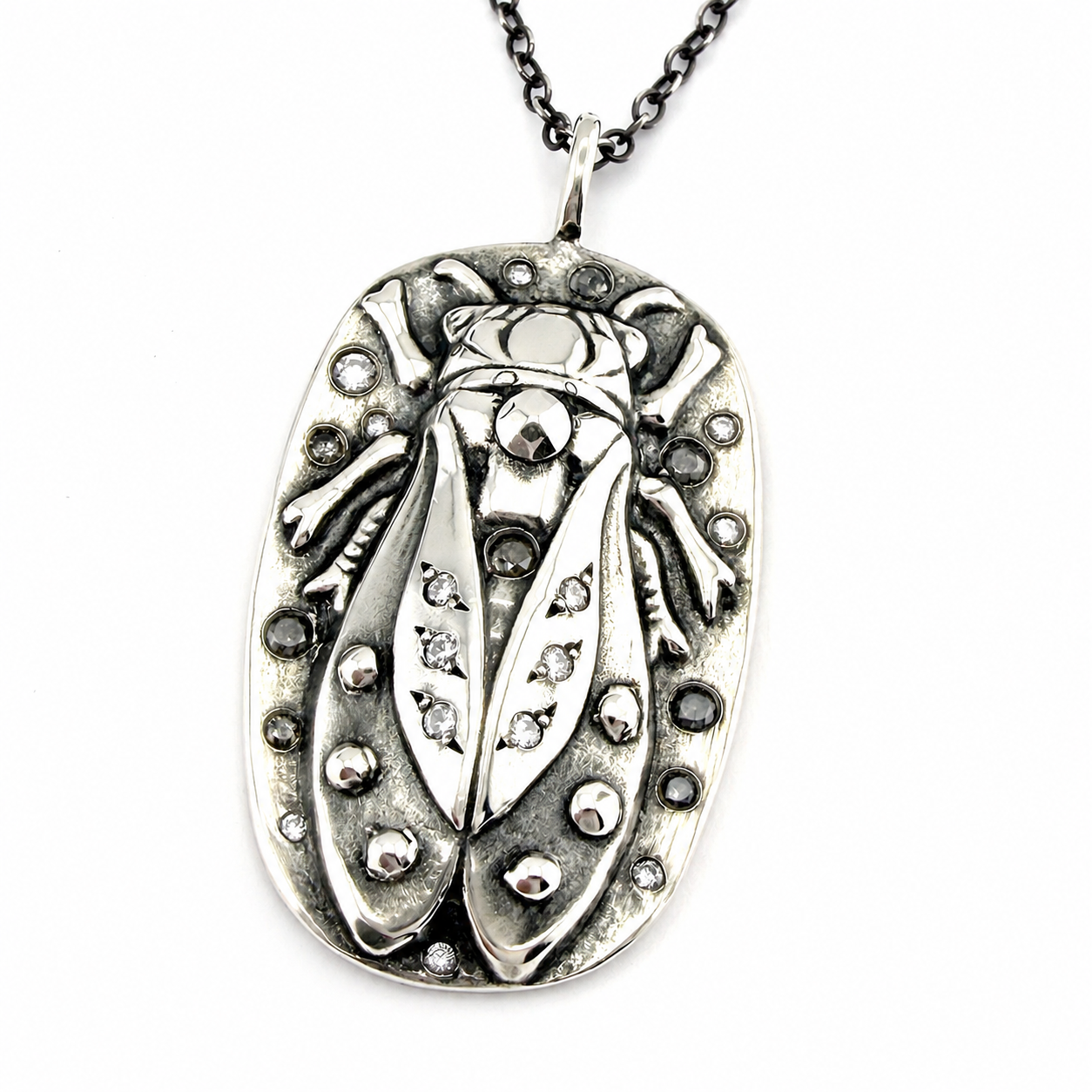 
                  
                    CICADA Luxe Necklace 22 Diamonds in Silver with Gemstone Charm Chain option
                  
                