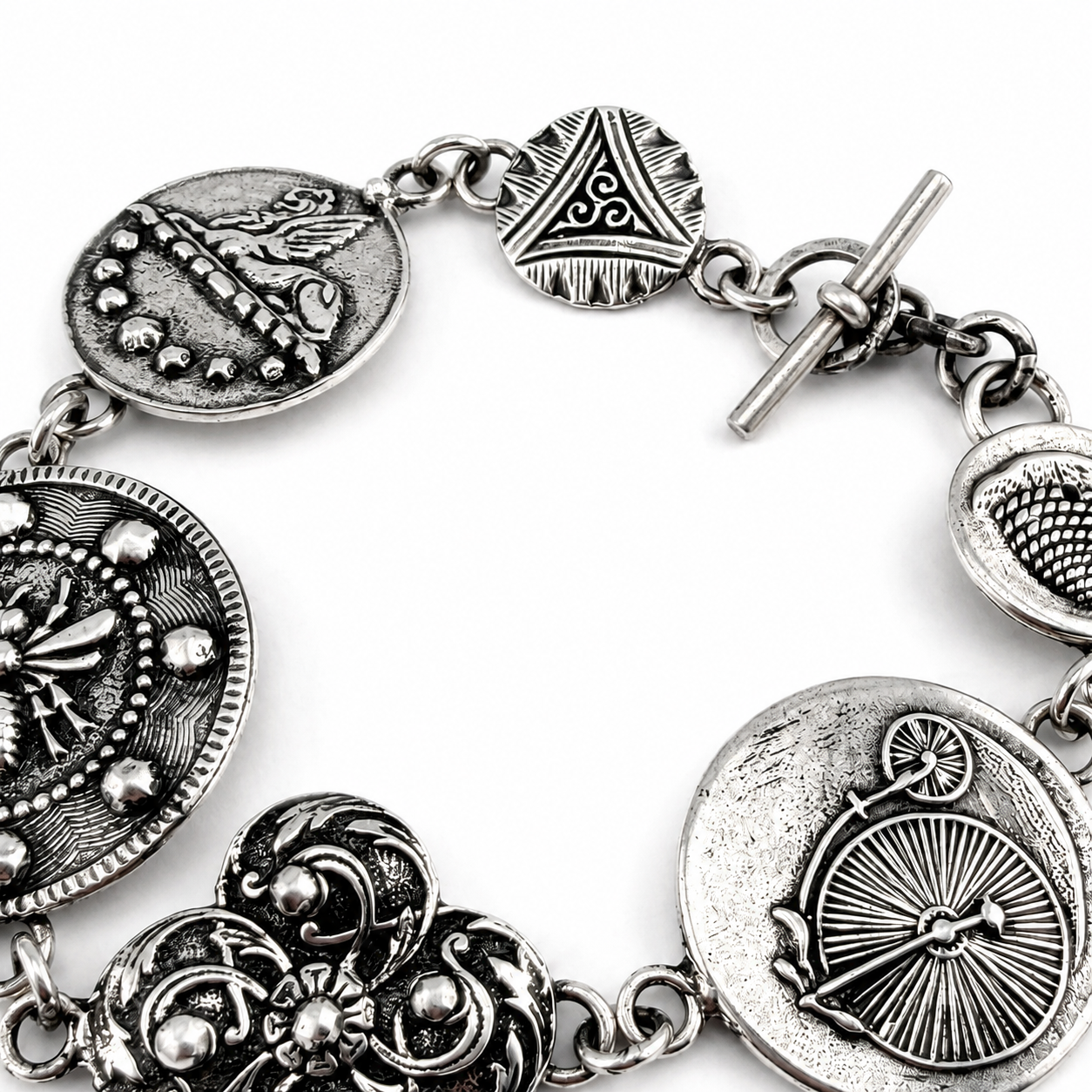 
                  
                    Vintage Button Collection Bracelet in Sterling Silver
                  
                