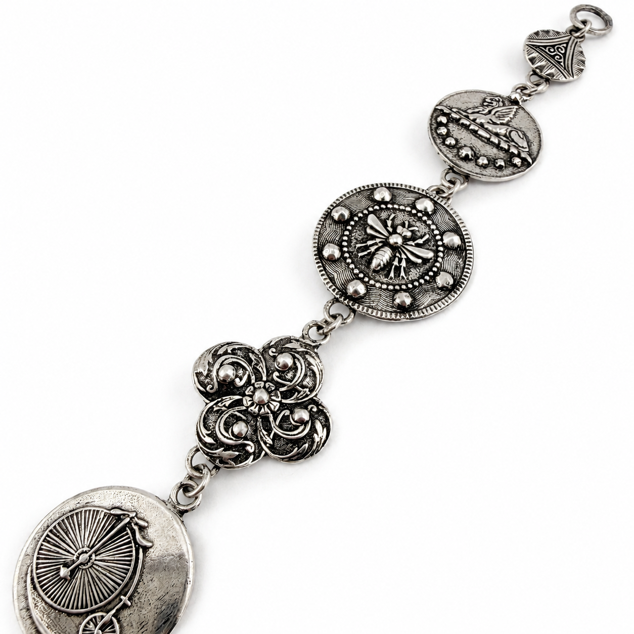 
                  
                    Vintage Button Collection Bracelet in Sterling Silver
                  
                