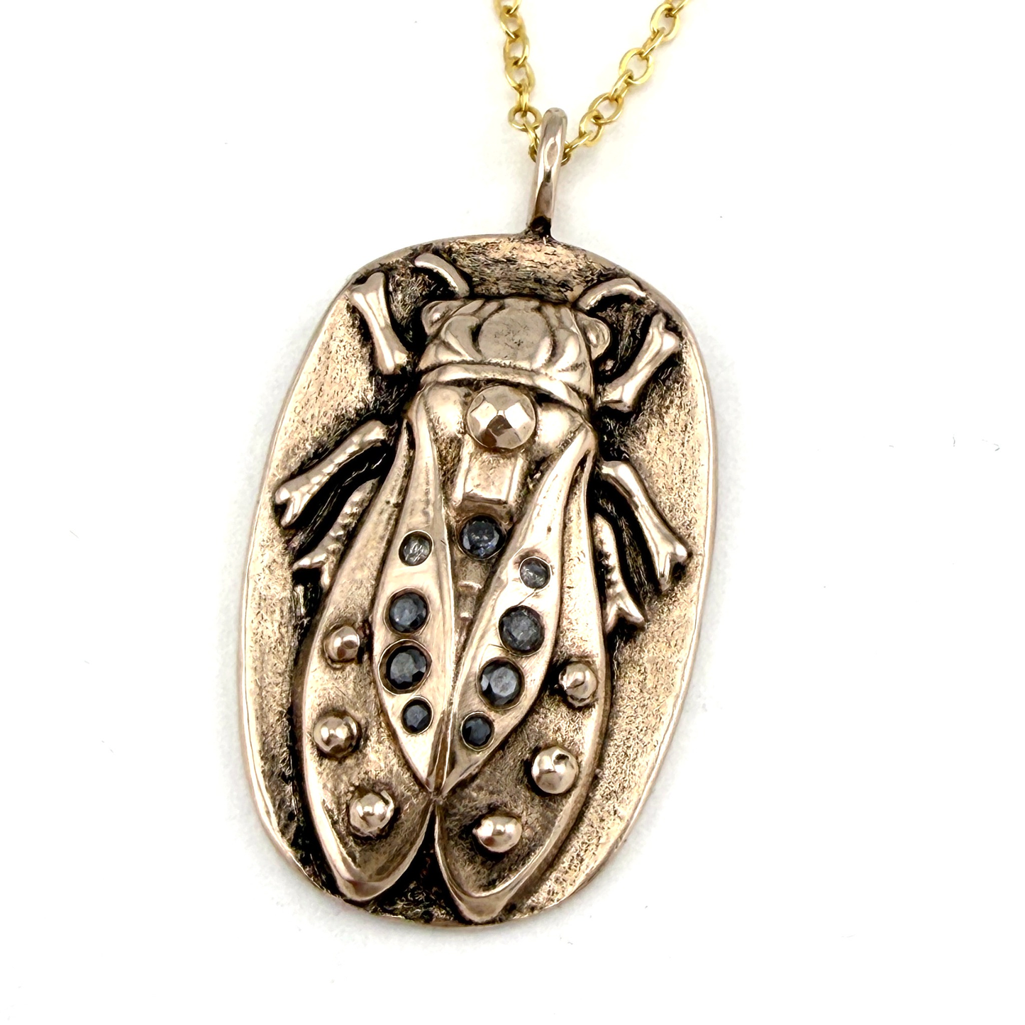 
                  
                    CICADA Gemstone Necklace 9 Salt and Pepper Diamonds - SPARKLE II
                  
                