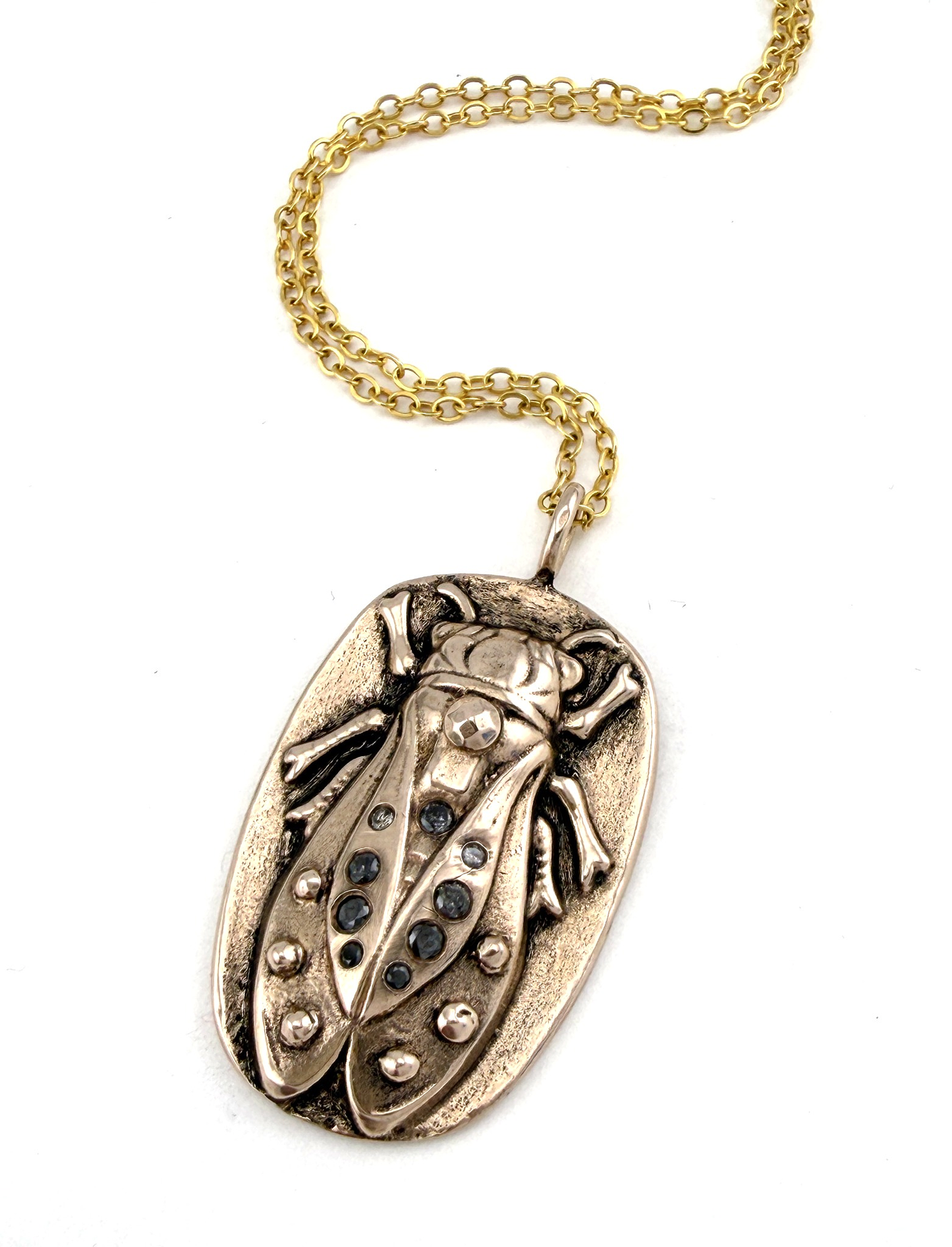 
                  
                    CICADA Gemstone Necklace 9 Salt and Pepper Diamonds - SPARKLE II
                  
                