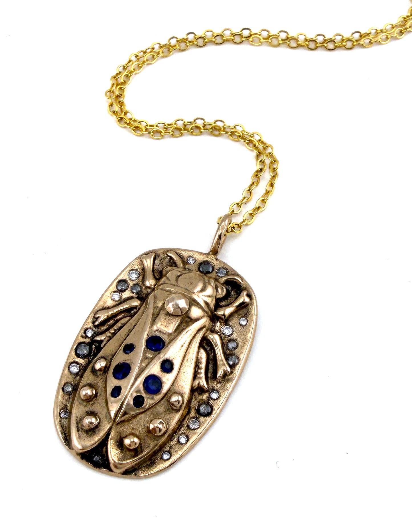 
                  
                    CICADA Luxe Necklace 29 Blue Sapphires and Diamonds - SPARKLE IV
                  
                