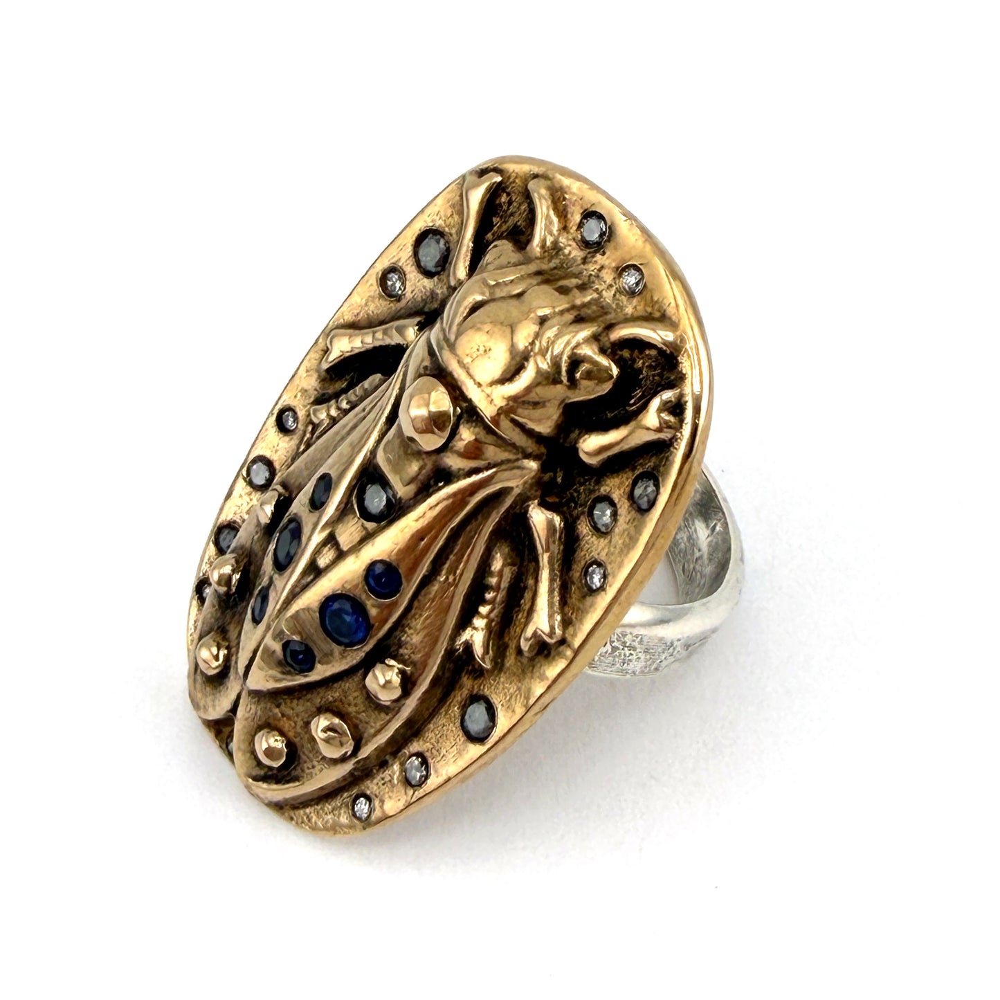 
                  
                    CICADA Ring - 22 Blue Sapphire and Diamonds - Size 9 1/4 - SPARKLE V
                  
                