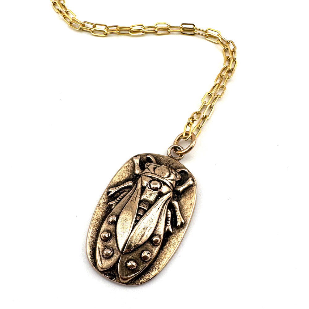 
                  
                    CICADA Riveted Necklace | Bronze
                  
                