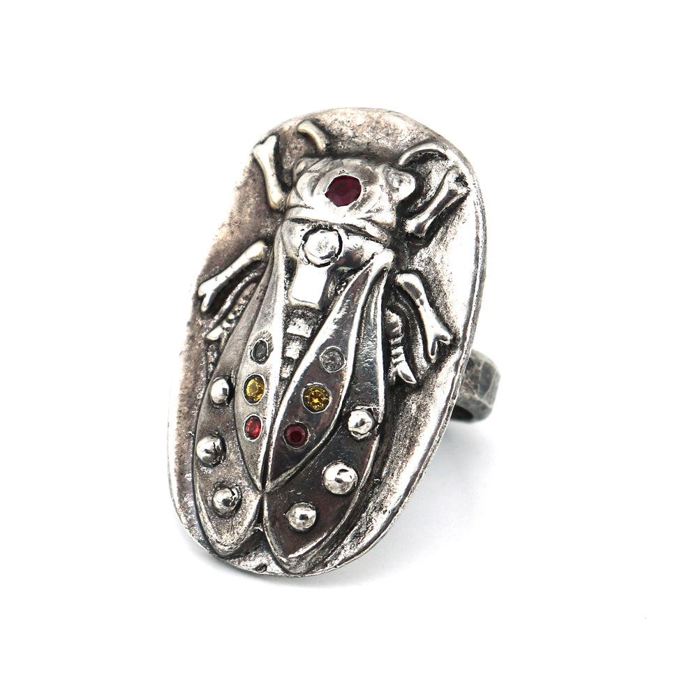 
                  
                    CICADA Sunrise Sapphire Ring Silver - size 6 1/4
                  
                