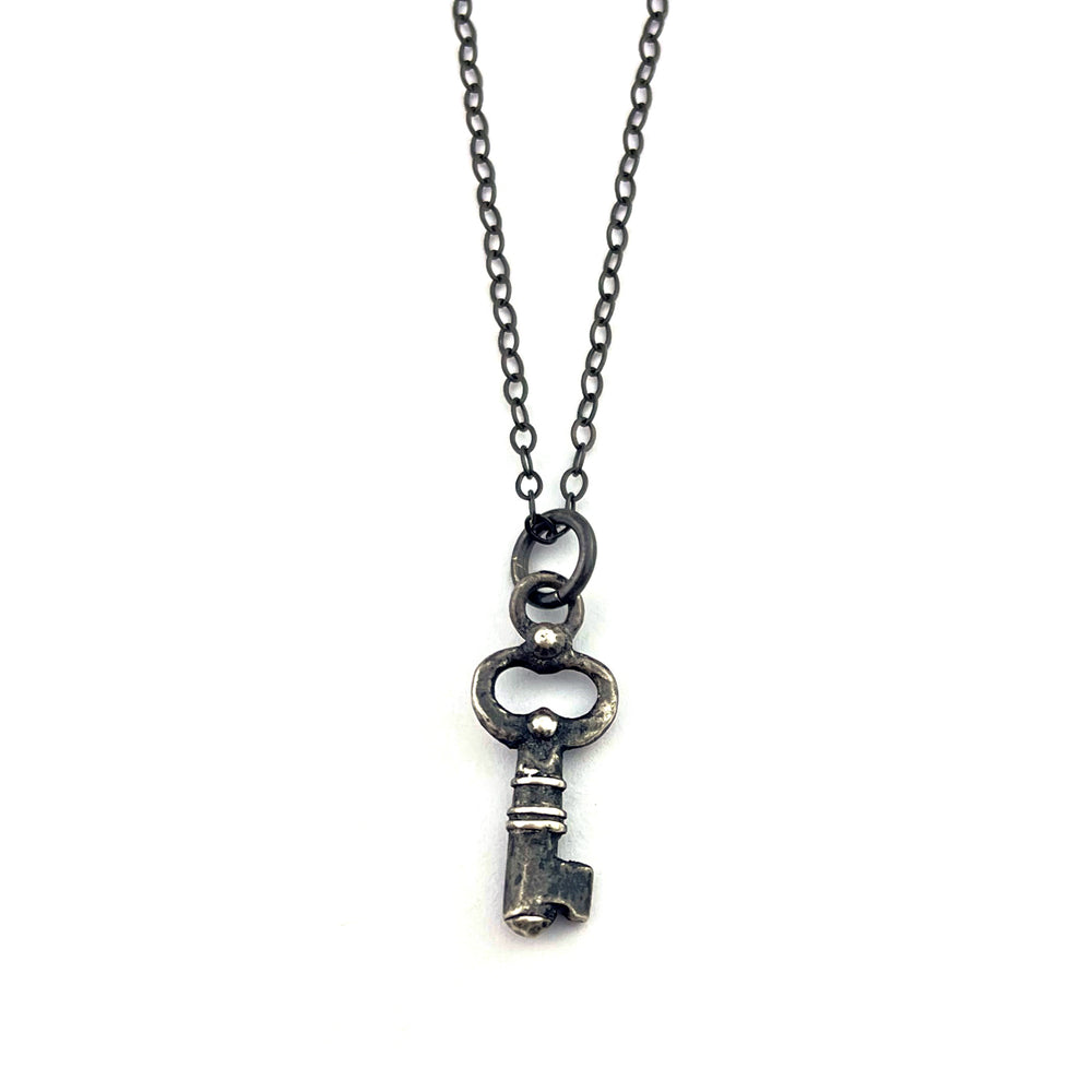 Love Charm Key Necklace - Silver