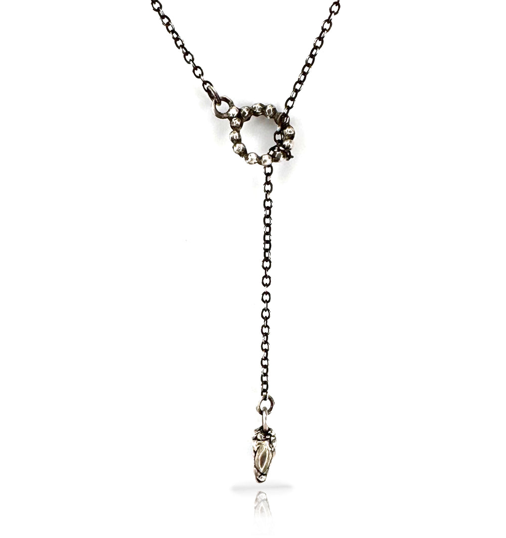 PENDULUM Lariat Necklace - Silver