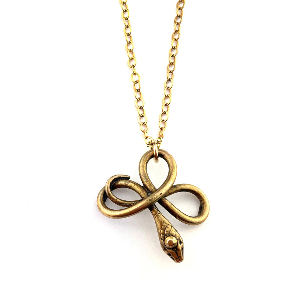 Petite Serpent Necklace - Bronze