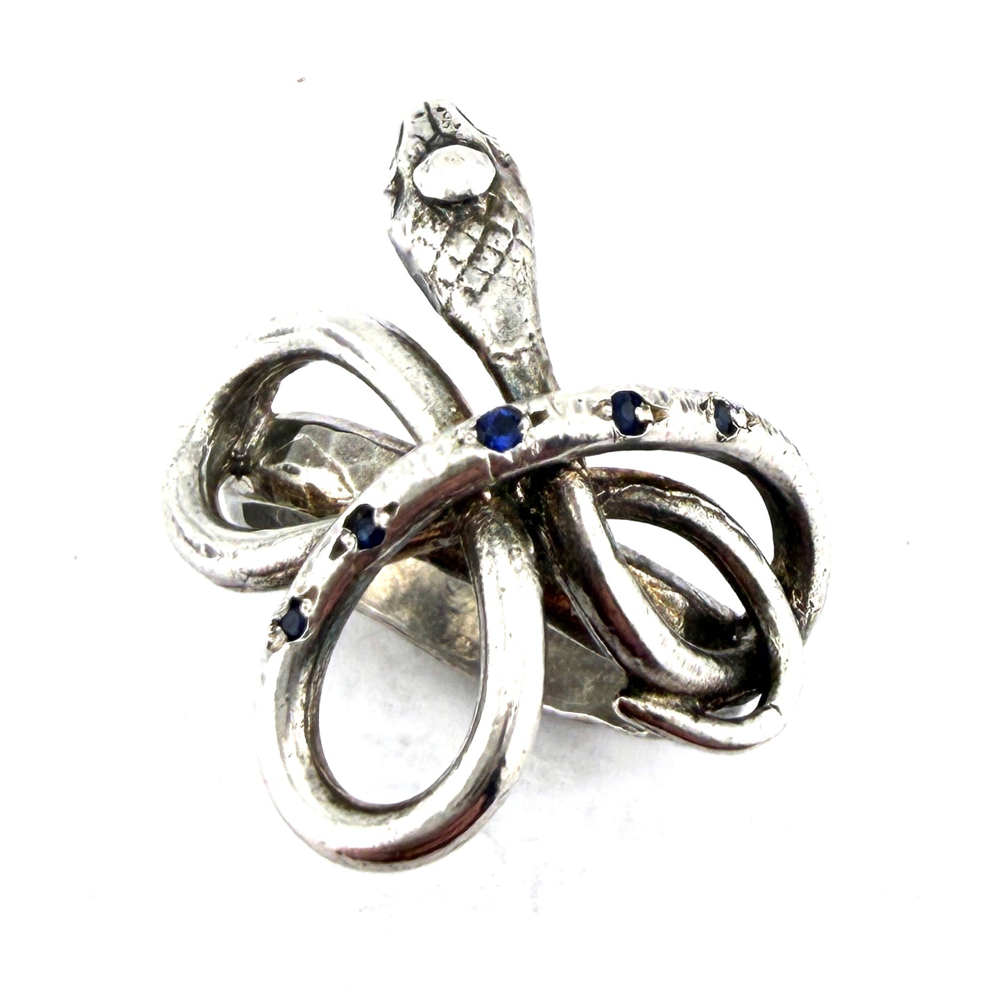 
                  
                    SERPENT Ring - Silver with Blue Sapphire - size 8
                  
                