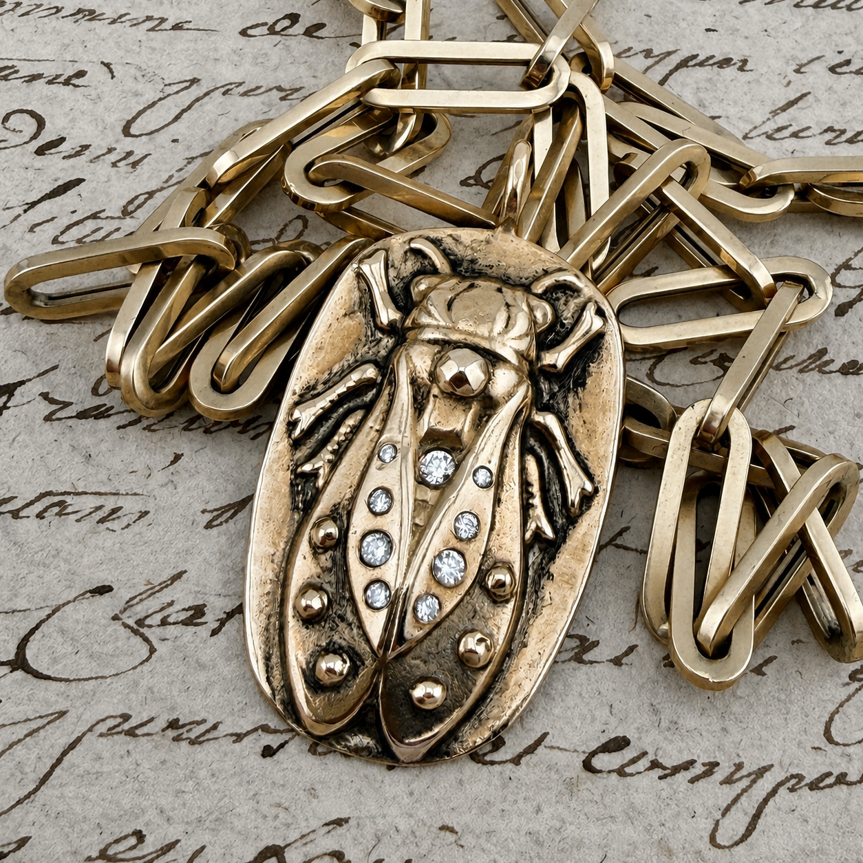 
                  
                    CICADA Gemstone Necklace 9 Salt and Pepper Diamonds - SPARKLE II
                  
                