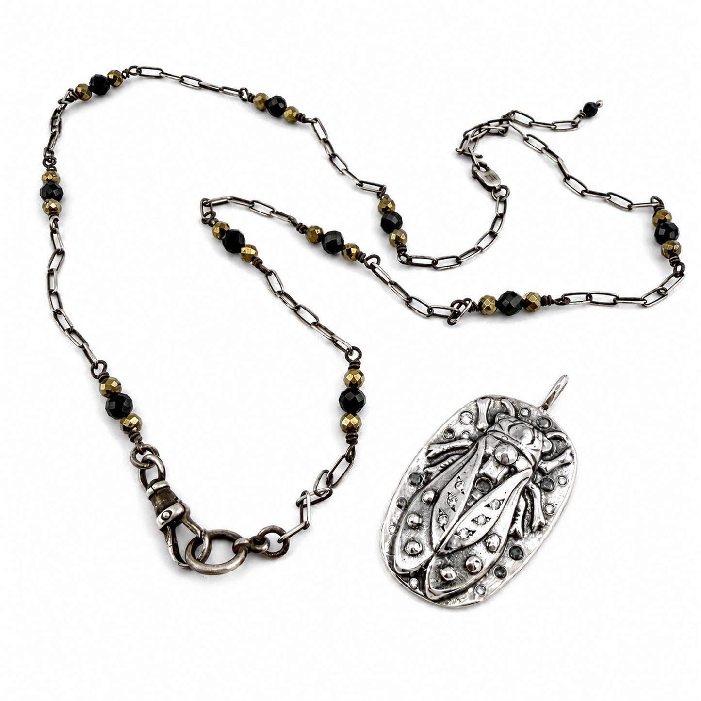
                  
                    CICADA Luxe Necklace 22 Diamonds in Silver with Gemstone Charm Chain option
                  
                