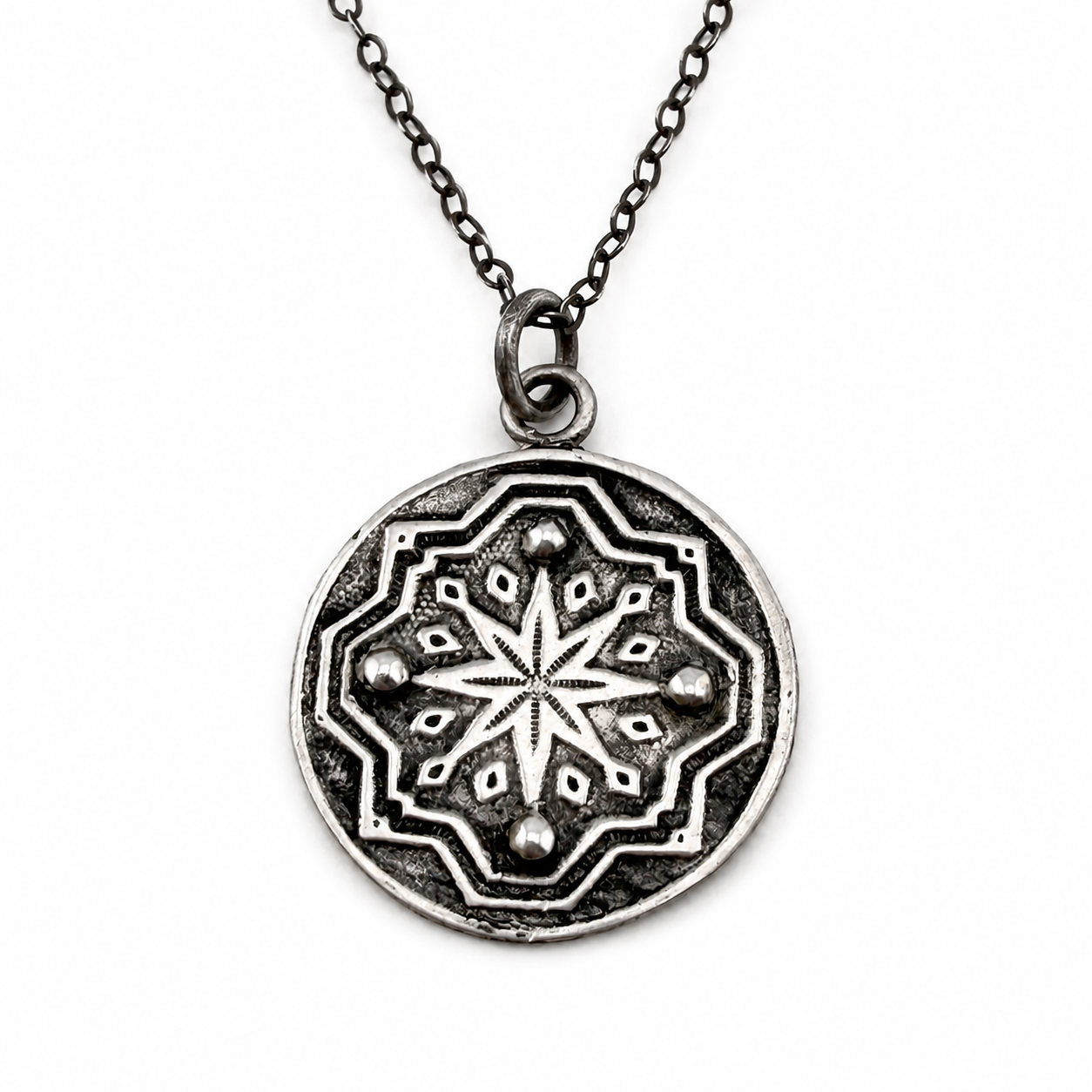 
                  
                    COMPASS ROSE Charm Necklace - Silver
                  
                