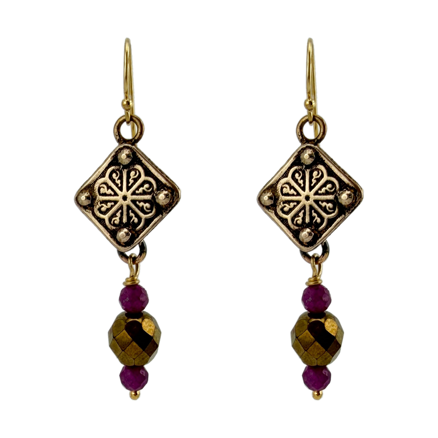 
                  
                    Gravity Earrings in Bronze with Ruby Zoisite
                  
                