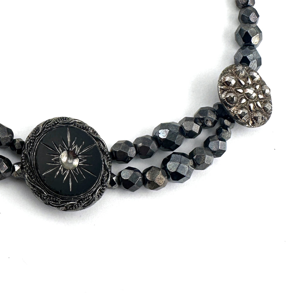 
                  
                    Hematite Antique Button Collection Necklace
                  
                