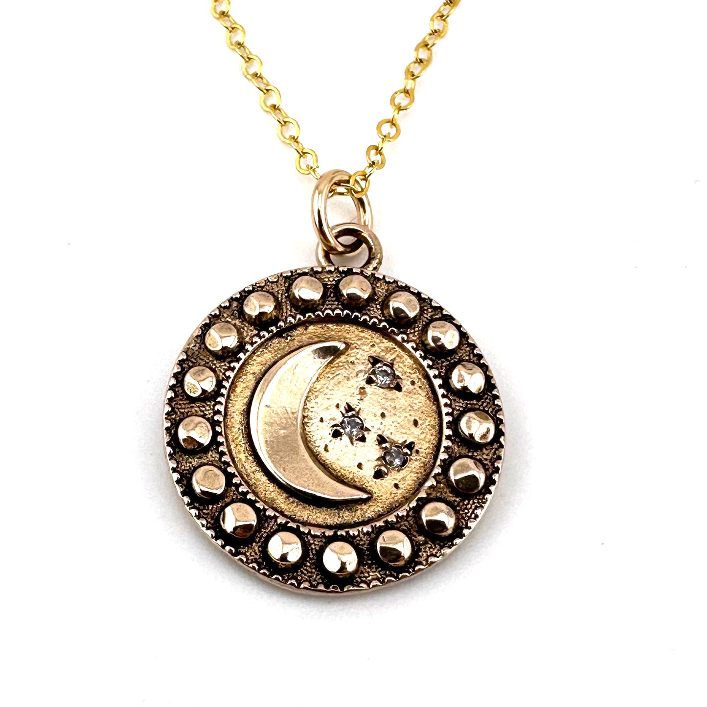 
                  
                    MOTHER MOON Necklace - White Sapphires
                  
                