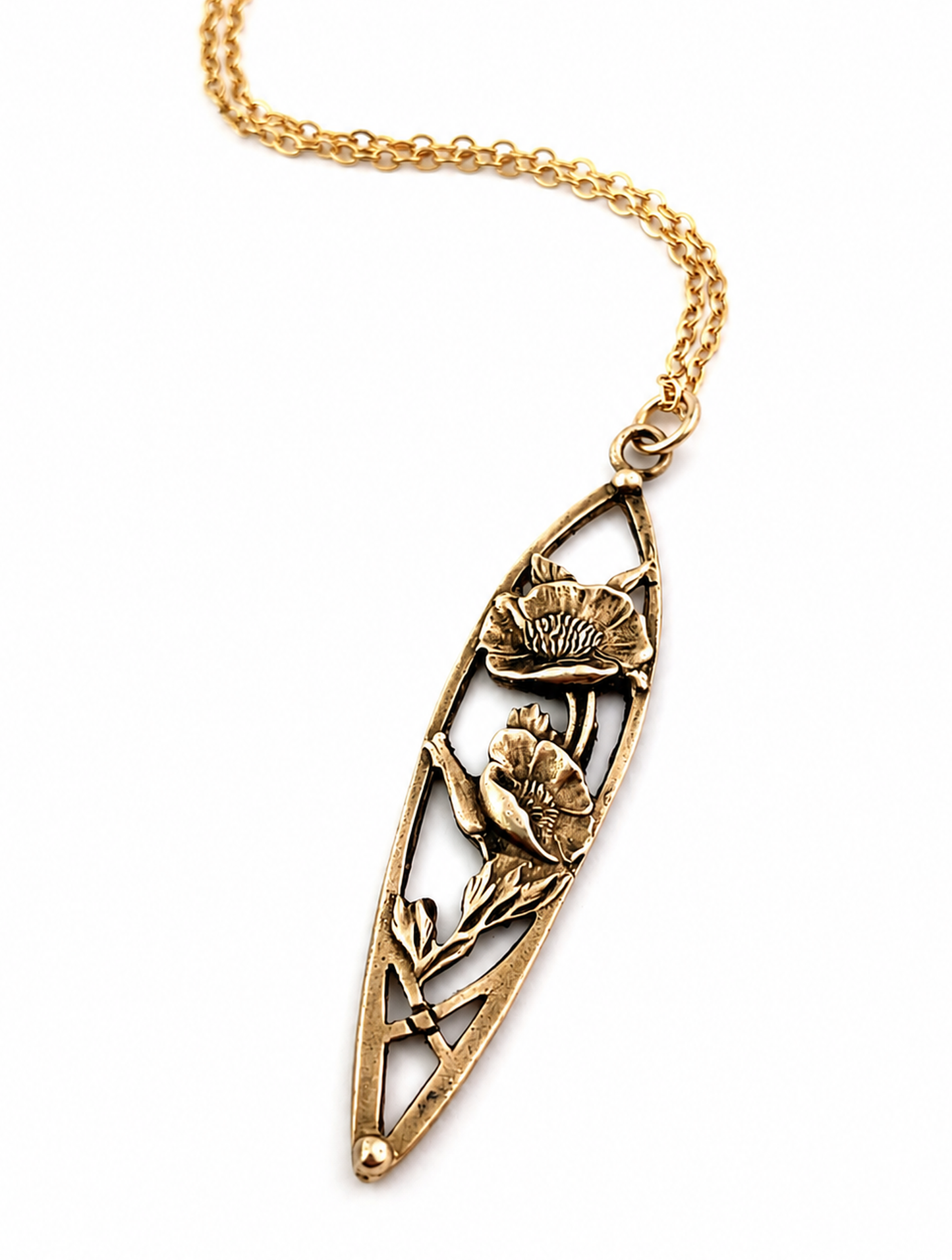 
                  
                    California Poppy Necklace - BRONZE
                  
                