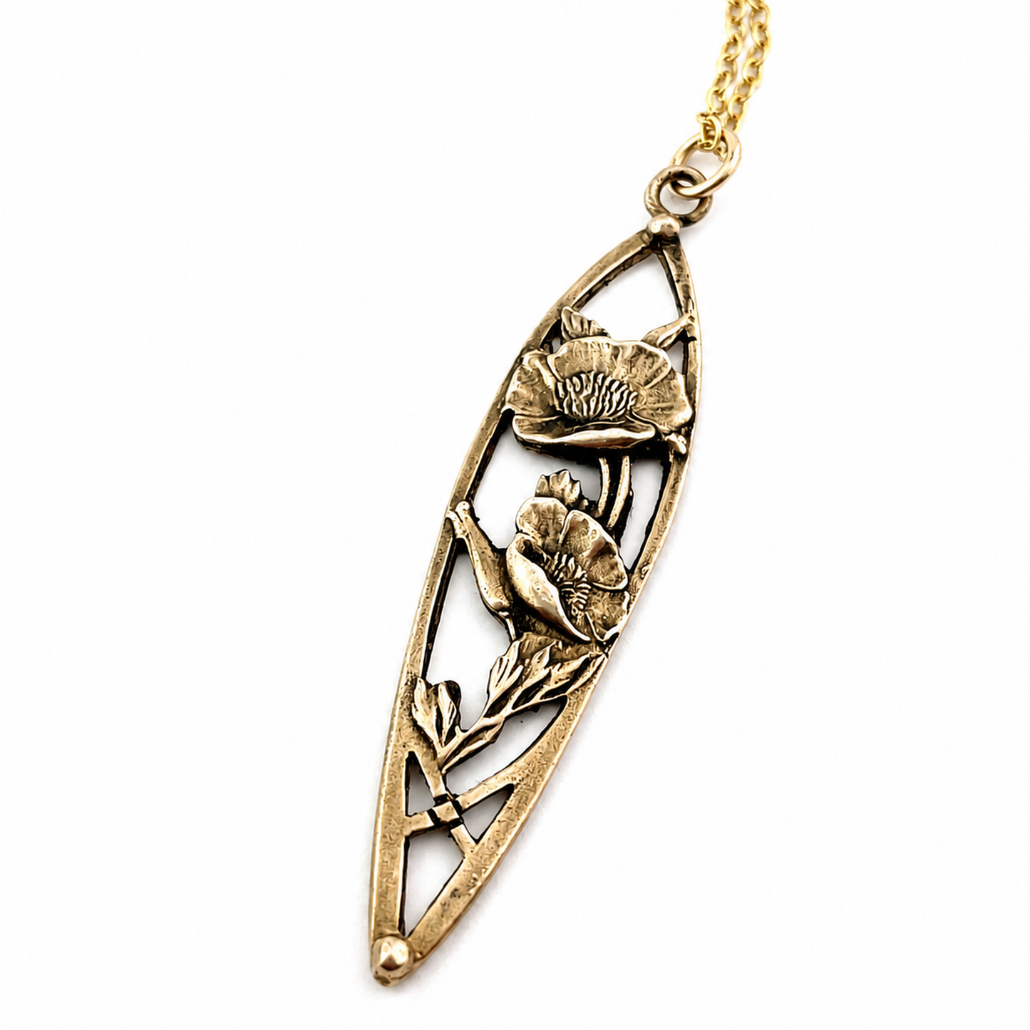 
                  
                    California Poppy Necklace - BRONZE
                  
                