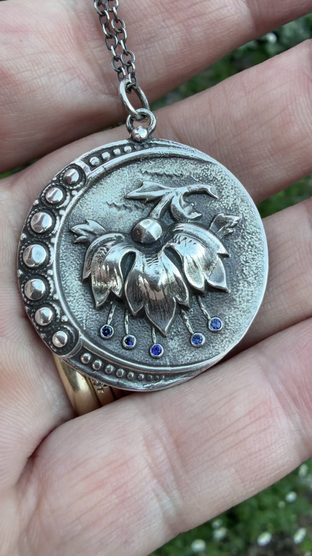 
                  
                    Load and play video in Gallery viewer, PERSEPHONE Necklace - Blue Sapphires in Silver
                  
                