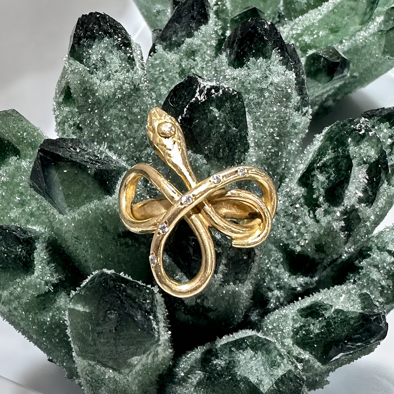 
                  
                    SERPENT Ring - 10k GOLD with Diamonds - Size 9
                  
                
