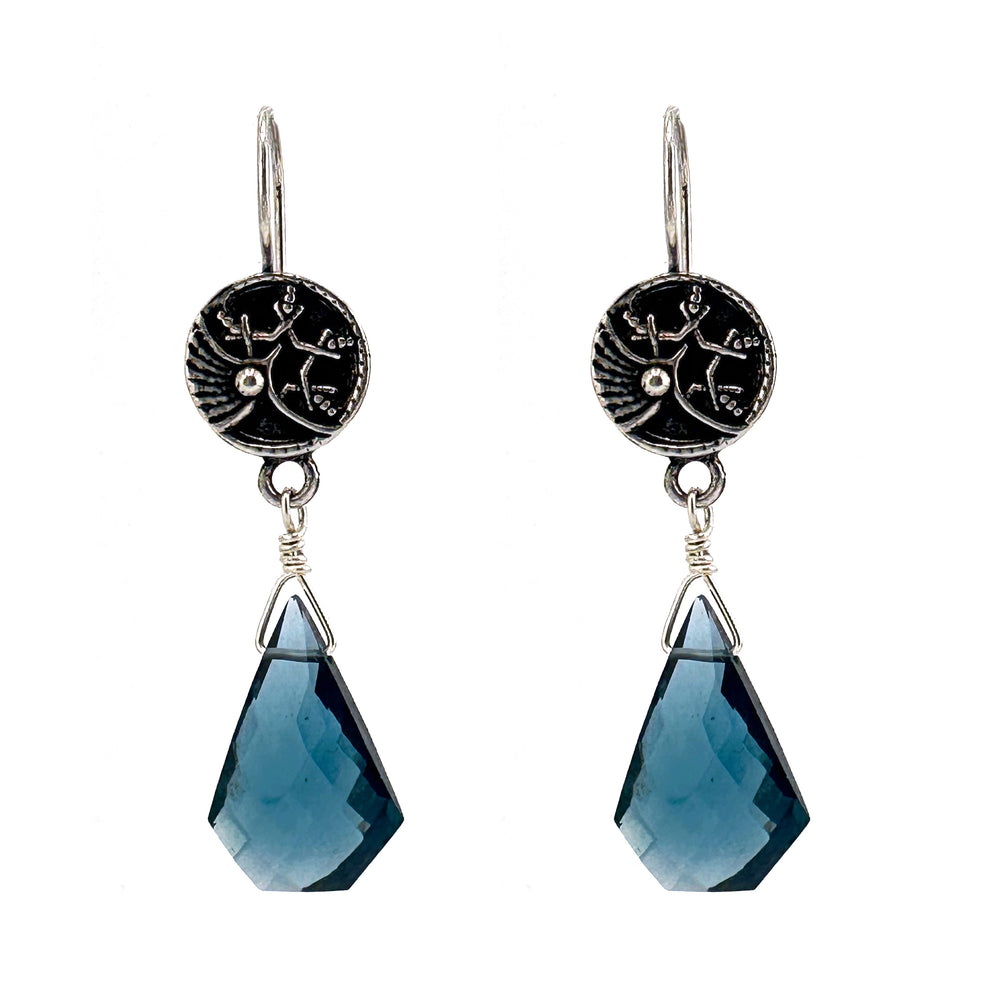 Starlight Earrings London Blue Quartz - SILVER