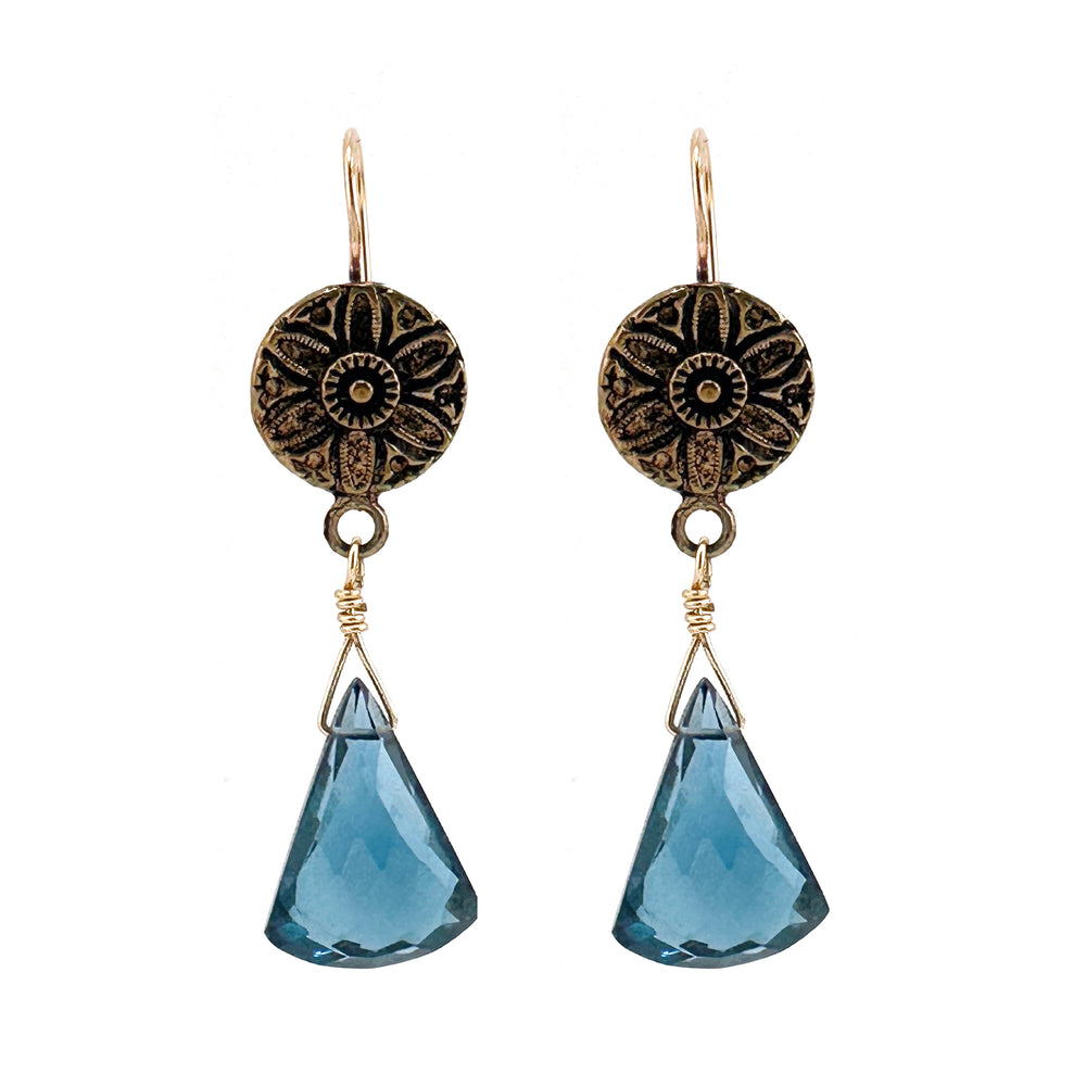 Sunlight Earrings London Blue Quartz - Bronze