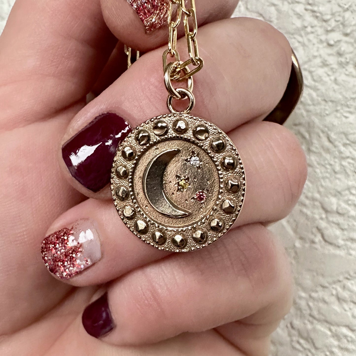 
                  
                    MOTHER MOON Necklace - Sunrise Sapphires
                  
                