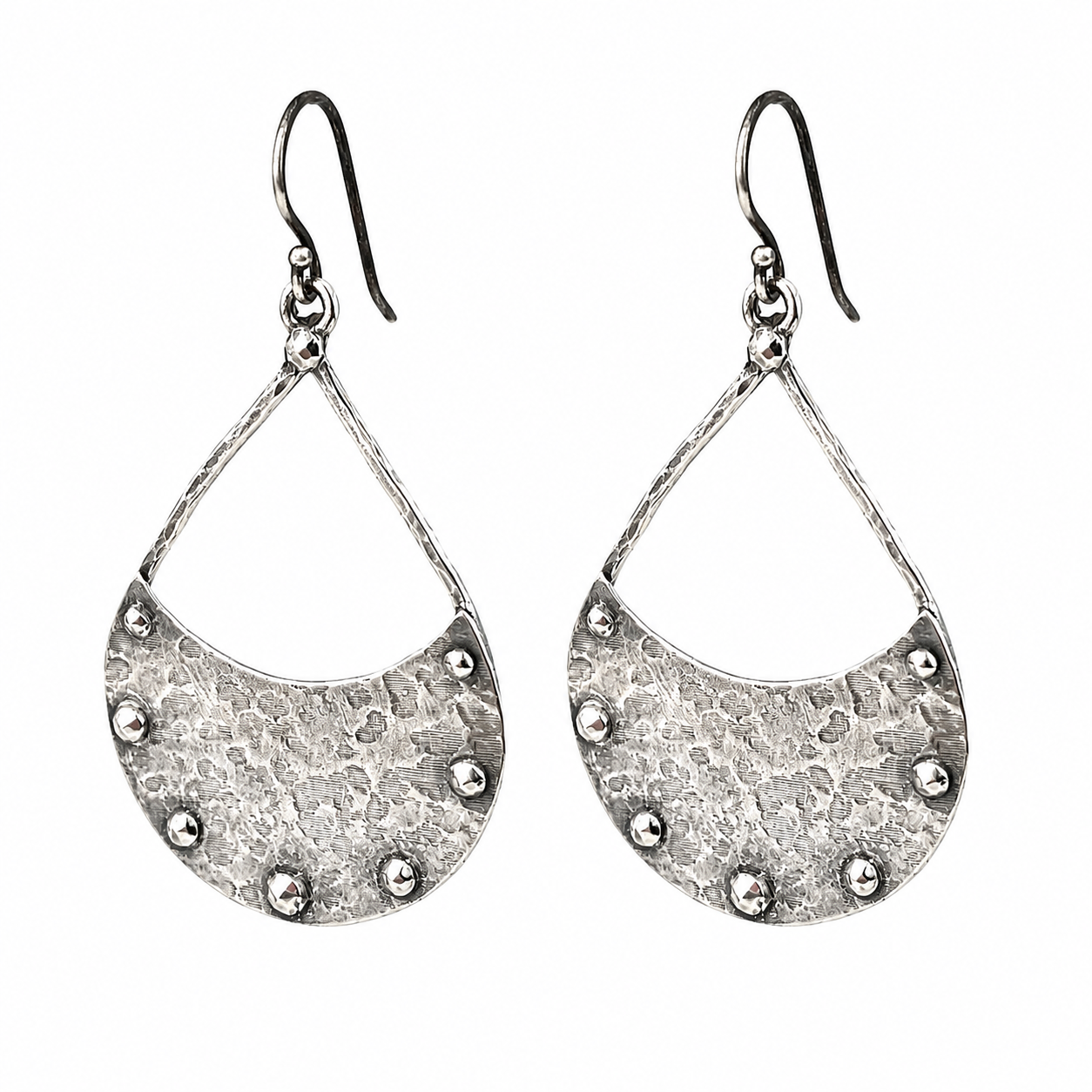 
                  
                    Large RIVETED Teardrop Earrings - Silver
                  
                
