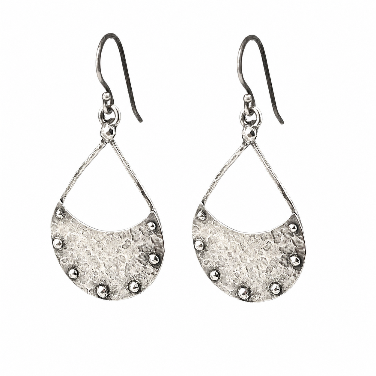 
                  
                    Midi RIVETED Teardrop Earrings - Silver
                  
                
