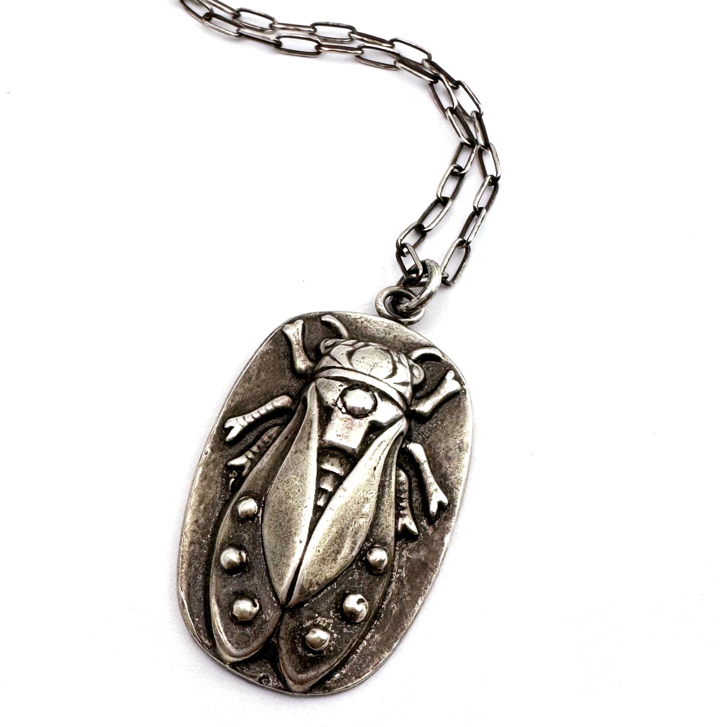 
                  
                    CICADA Riveted Necklace | Silver
                  
                