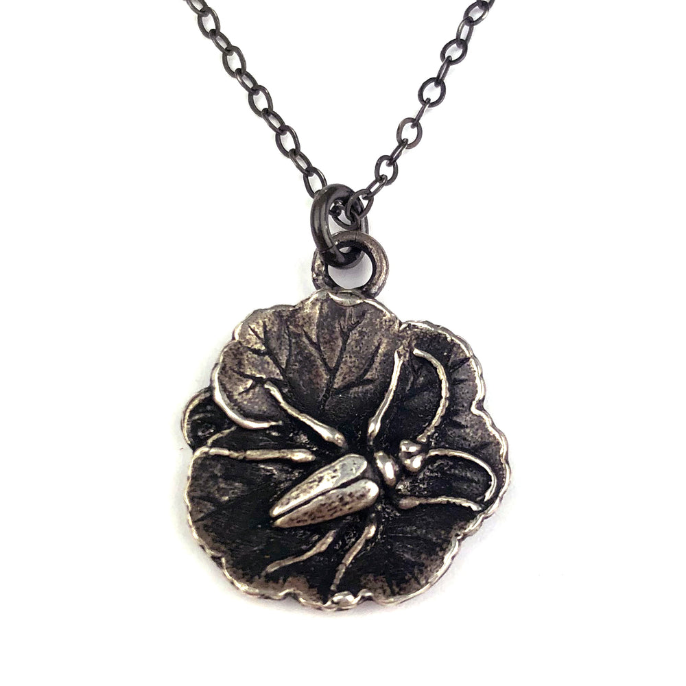 FIREFLY Antique Button Necklace - SILVER