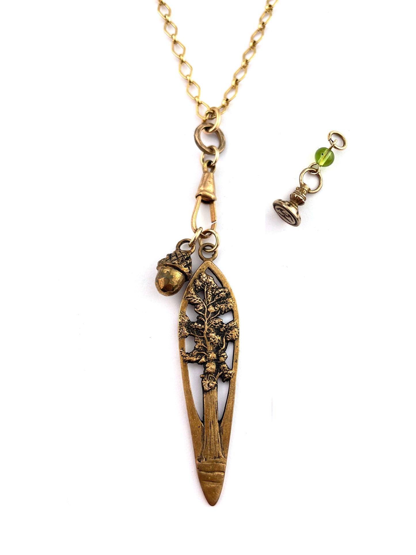 
                  
                    Redwood Tree & Peridot Journey Necklace - Gold
                  
                