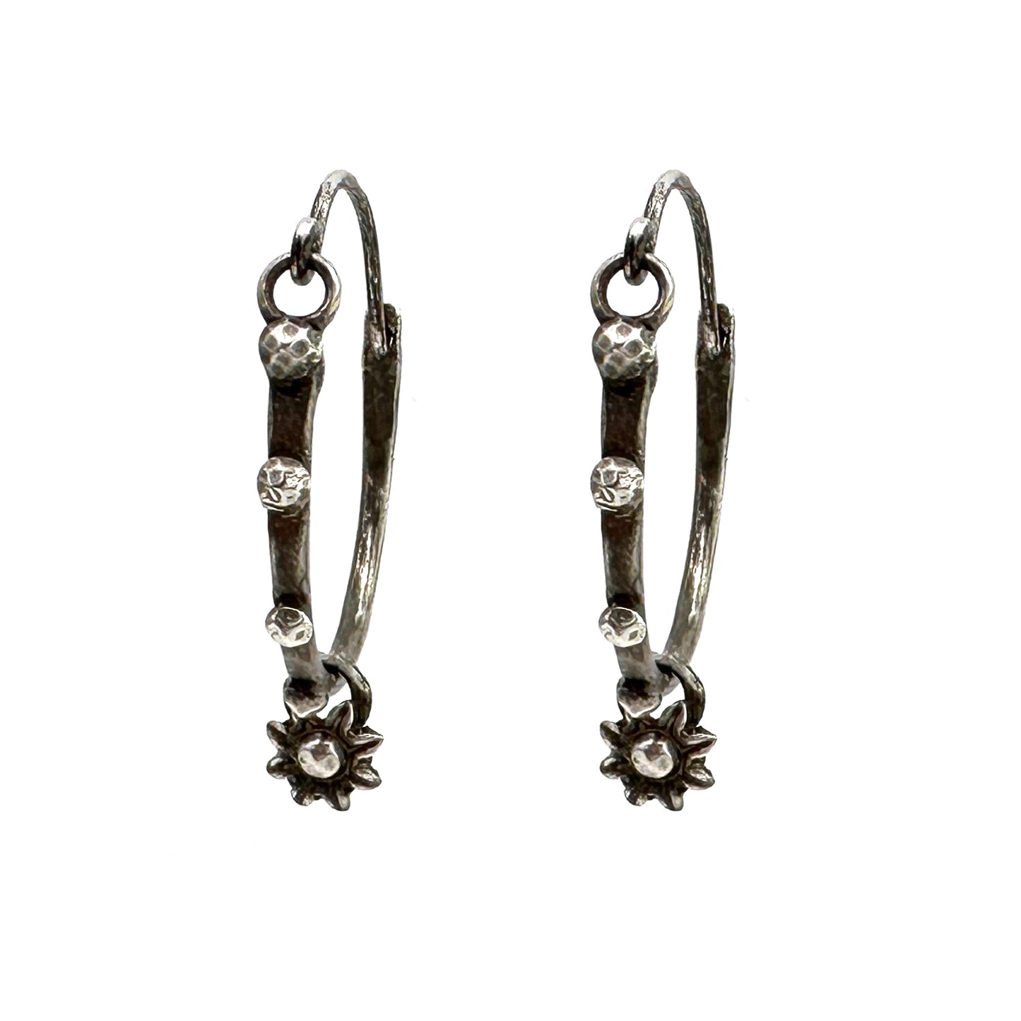 
                  
                    BLOSSOM RIVETED Midi Hoops in Silver
                  
                