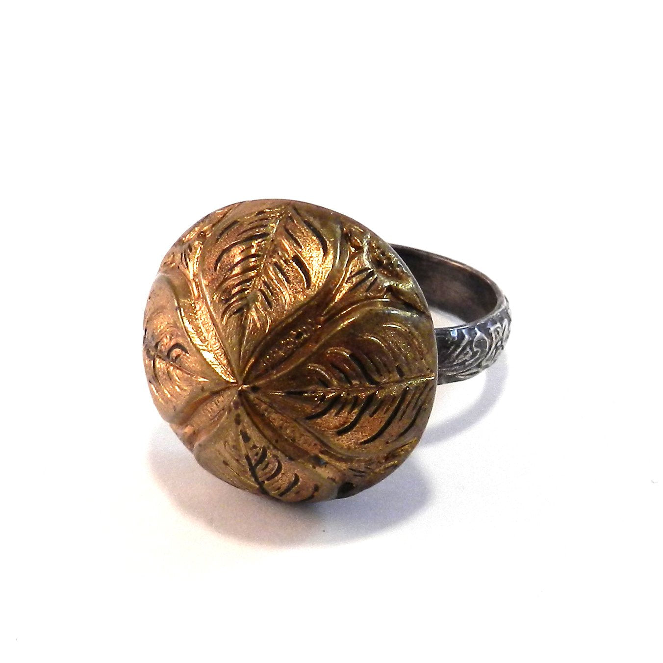 Compass Rose Design Antique Button & Modern Vintage Jewelry