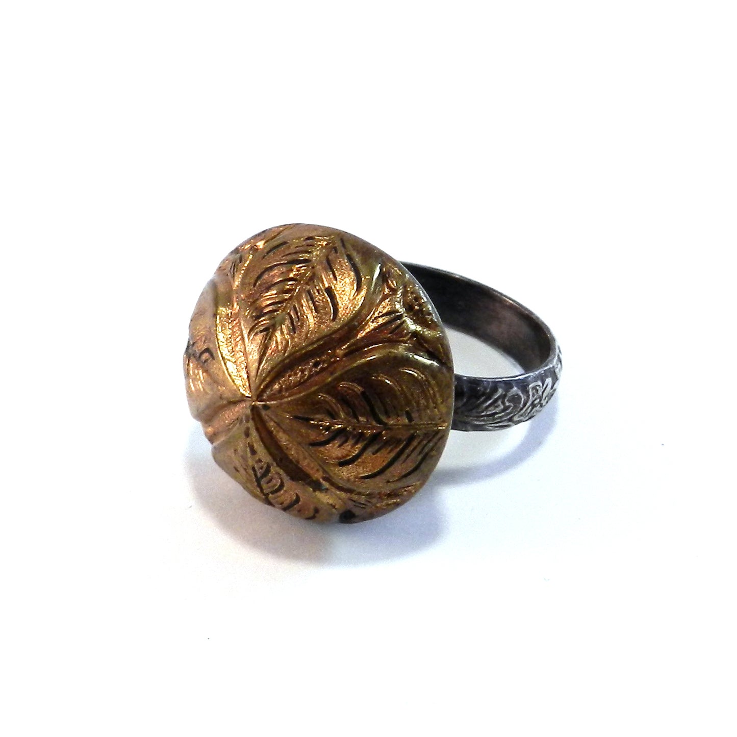 
                  
                    Four Directions - Antique Button Ring - Size 7
                  
                