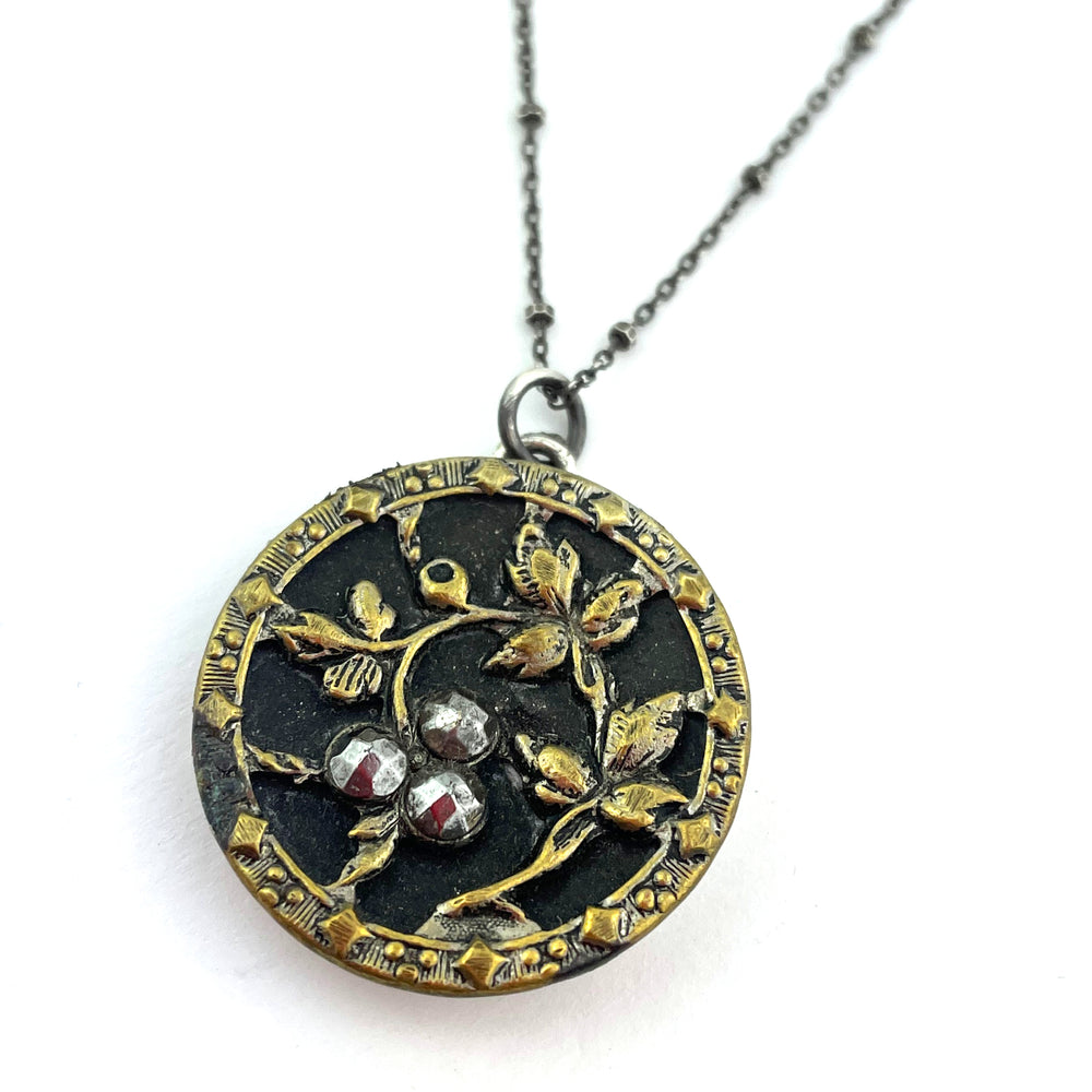 
                  
                    Blossoming Laurel Antique Button Necklace - Silver
                  
                