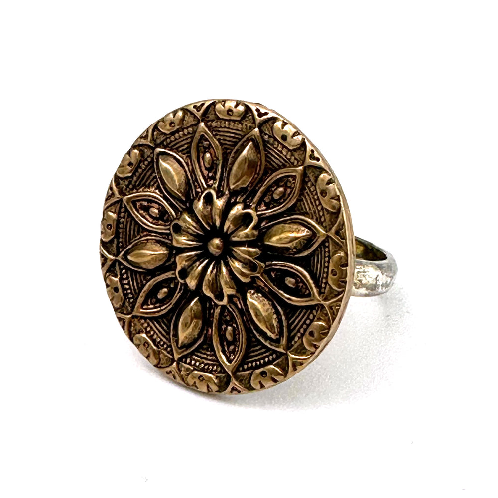 RADIANCE Antique Button Ring - Size 8 1/2