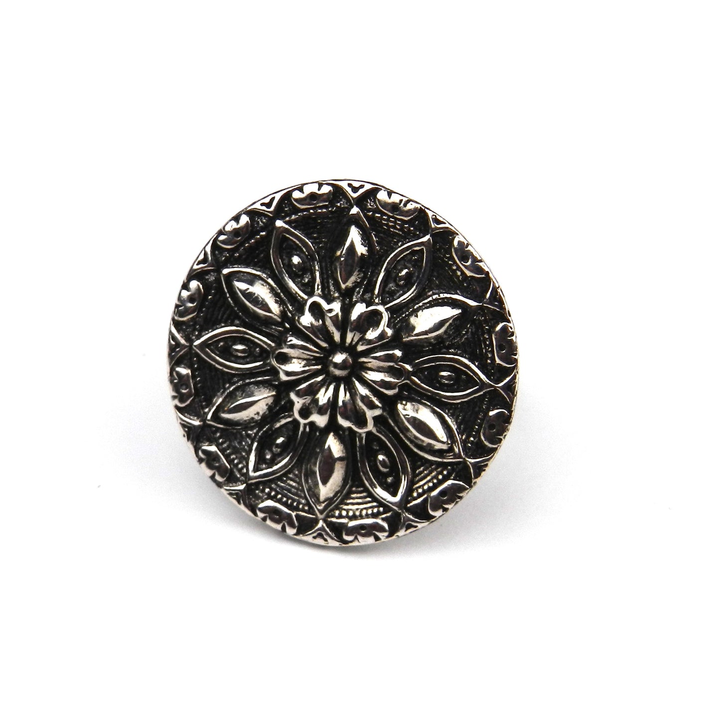 
                  
                    Radiance Antique Button Ring - Sterling Silver Statement Ring
                  
                