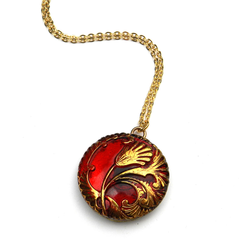 
                  
                    RED TULIP Bohemian Glass Necklace
                  
                